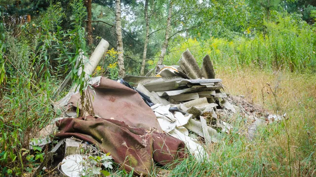 Fly tipped asbestos in pile
