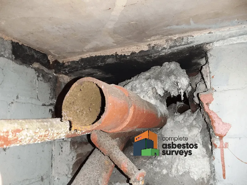 Asbestos Insulation Around Pipe Penetration