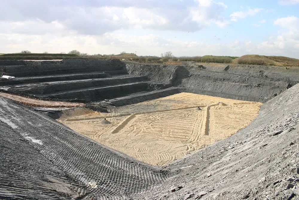 Hazardous asbestos waste landfill site