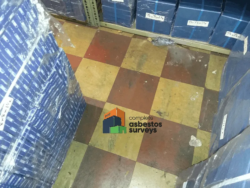 Red and Yellow Patterned Asbestos Floor Tiles