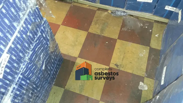 Red and Yellow Patterned Asbestos Floor Tiles