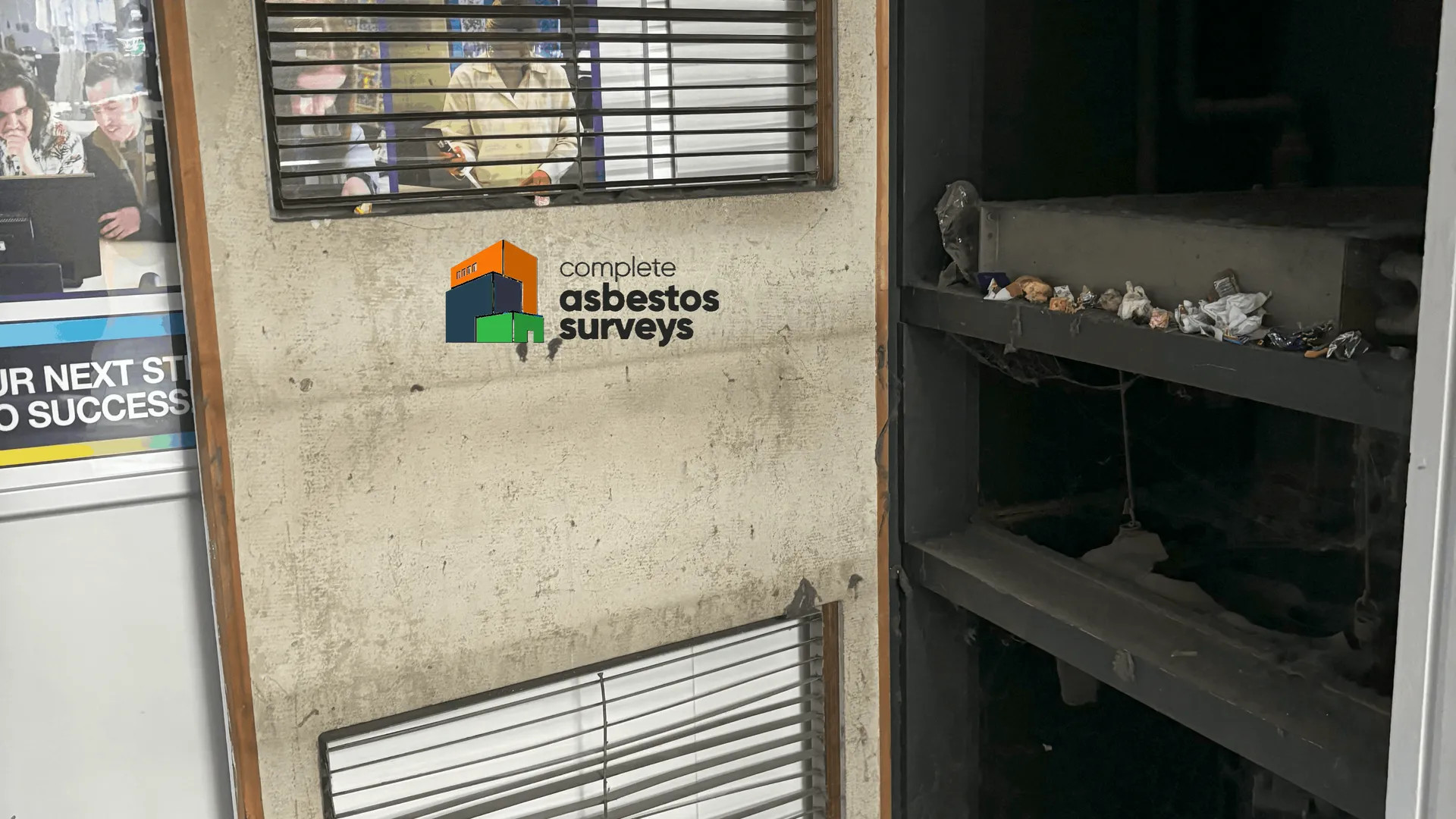 Asbestos Insulating Board Panel to Heater Cupboard Door