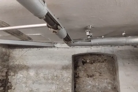 Insulation around pipe work in basement