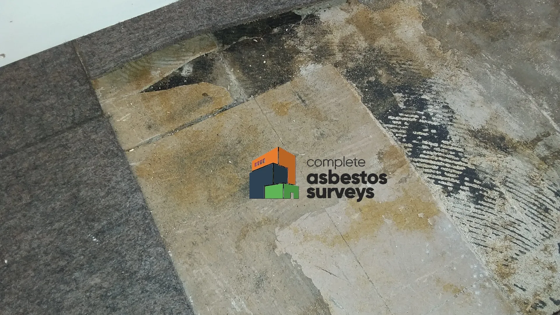 Asbestos Vinyl Floor Tiles and Bitumen Adhesive Under Carpet Tiles