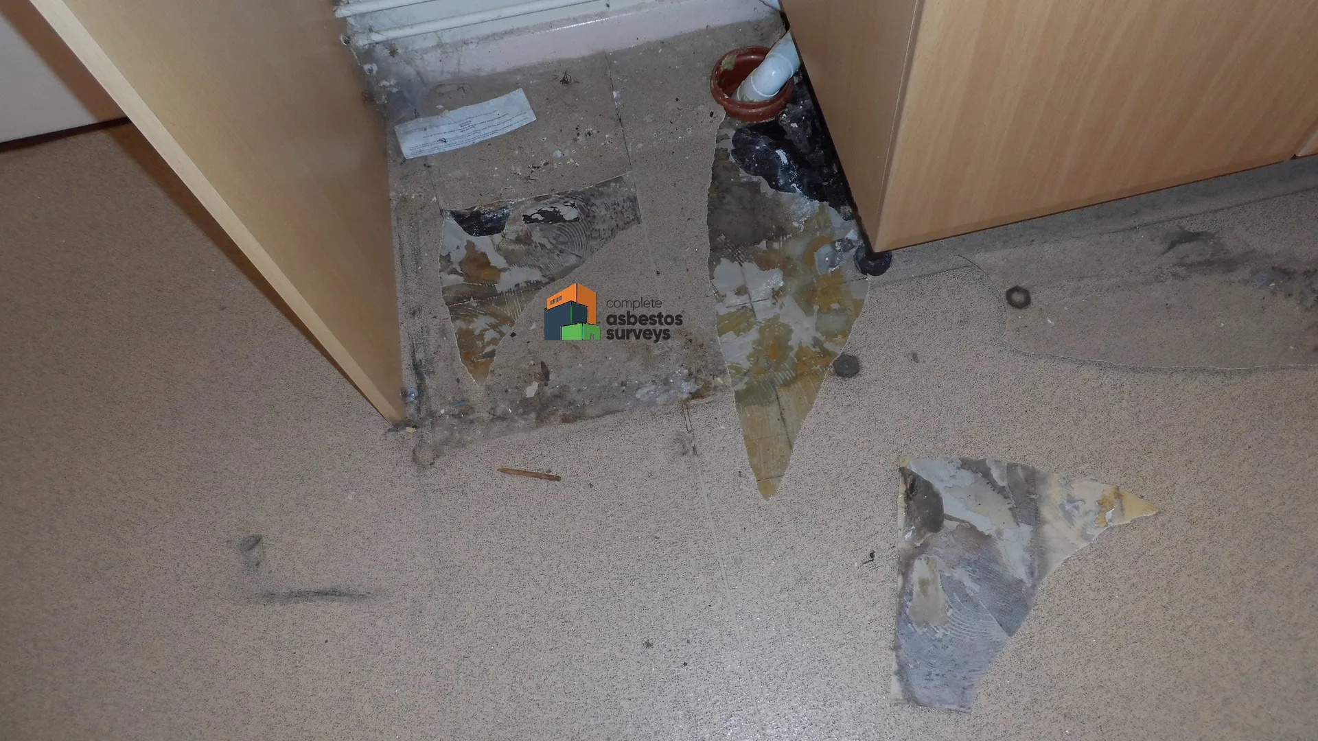 Asbestos Vinyl Floor Tiles Hidden Under Lino