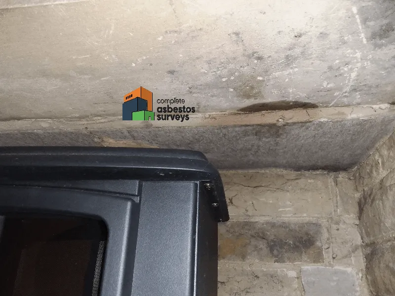 Asbestos Cement Panel Above Fireplace