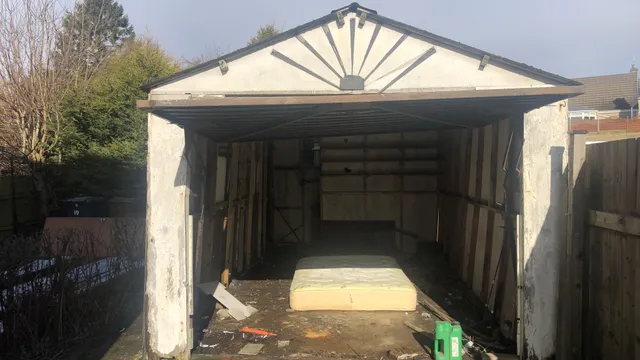 Asbestos garage removal in Bradford: before works