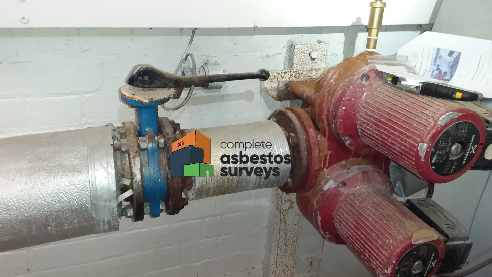 Gasket on Pipe Flange in Boiler Room