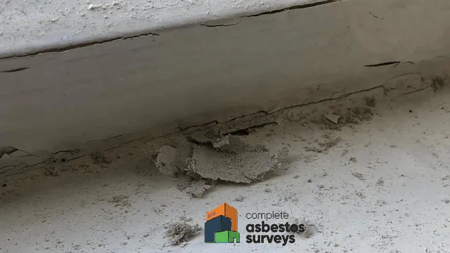 Asbestos Insulating Board Debris on Windowsill