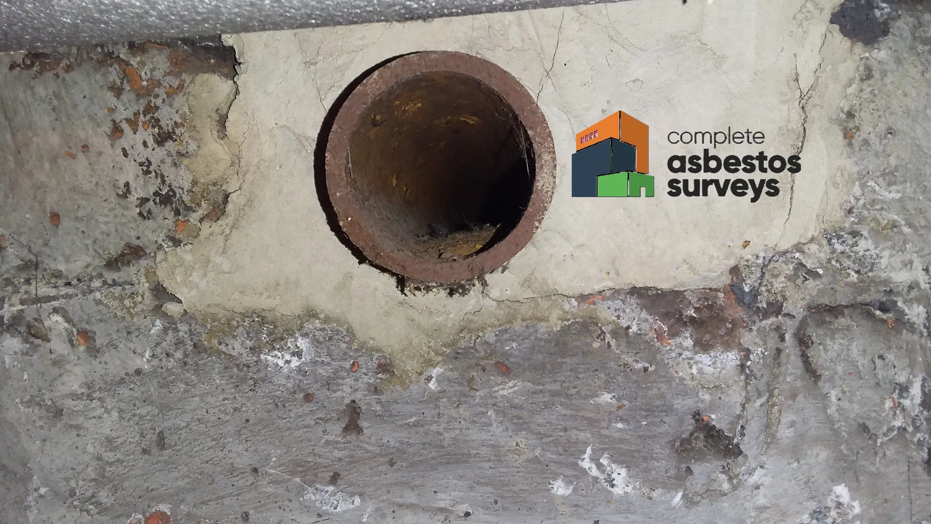 Asbestos Insulation Debris to Pipe Penetration