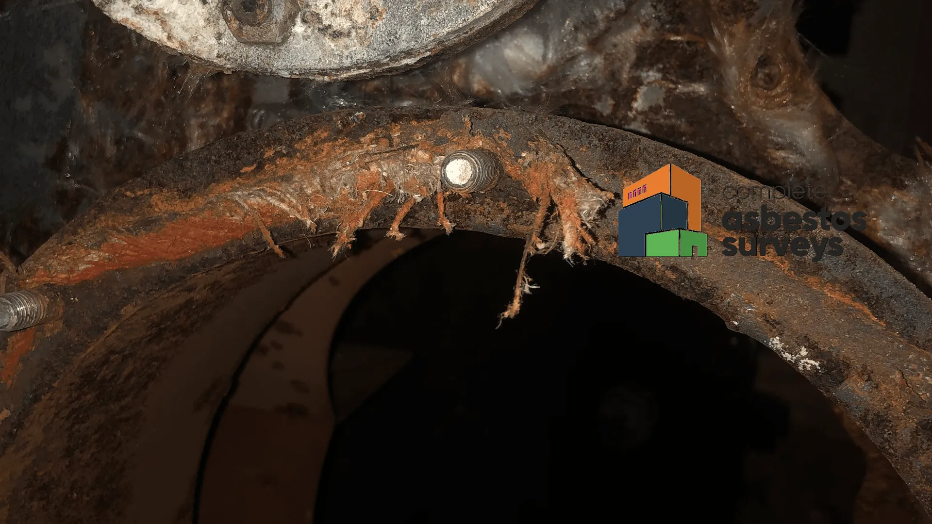 Asbestos Rope Debris on Olld Boiler
