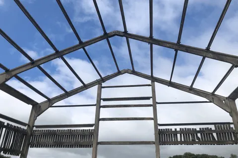 Barn roof after asbestos removal