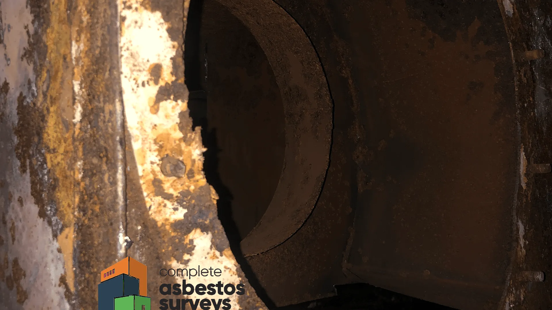 Asbestos Gasket Debris on Old Boiler