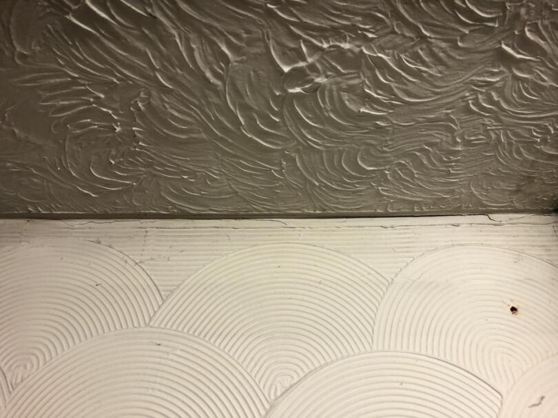 Different asbestos artex wall and ceiling patterns