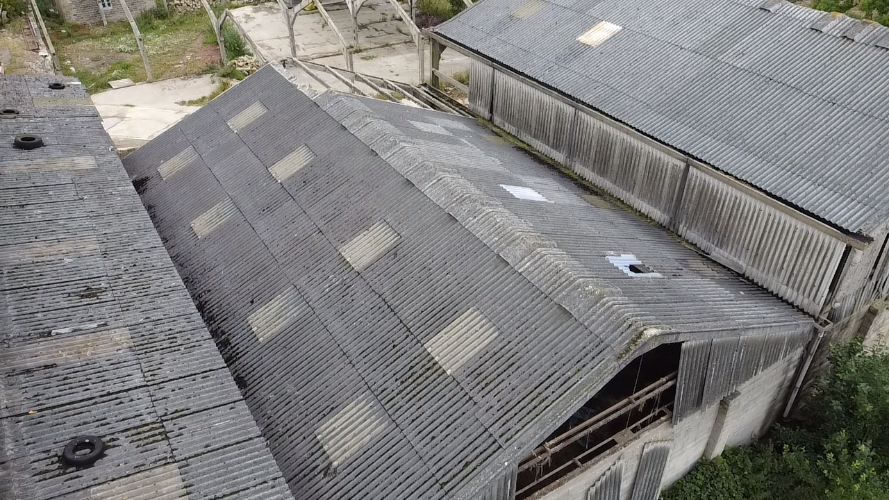 Asbestos cement barn roof