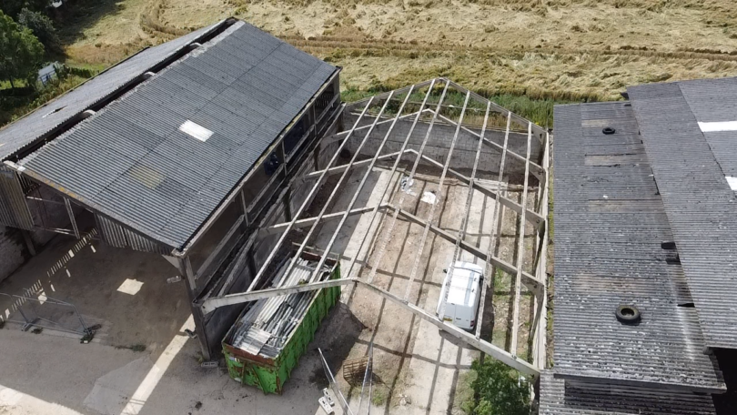 Asbestos removal from barn