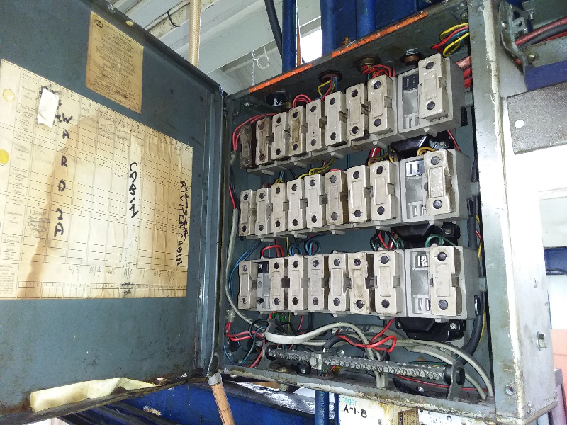 Typical fuse board containing asbestos