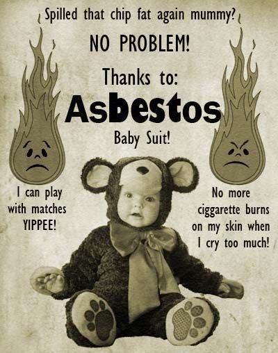 Asbestos baby suit vintage advert