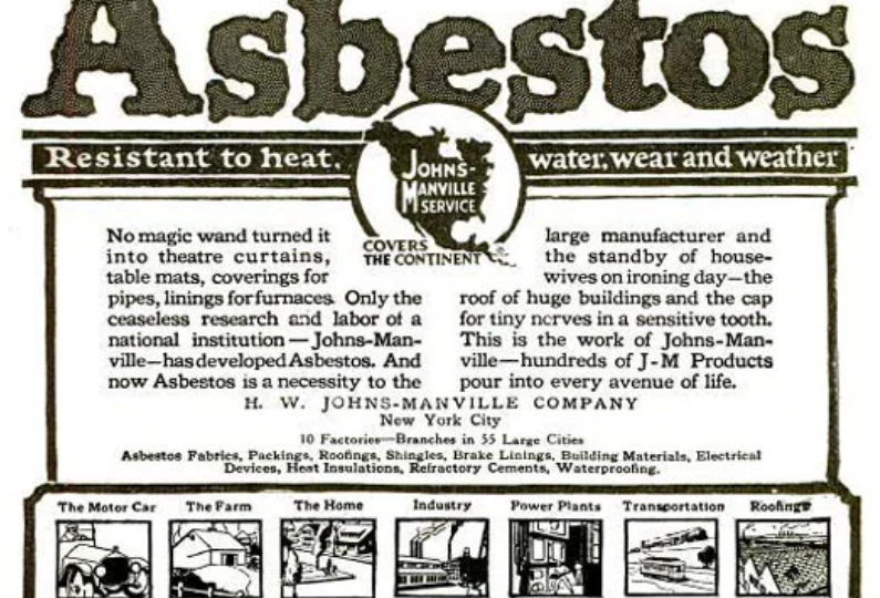 Vintage asbestos advert