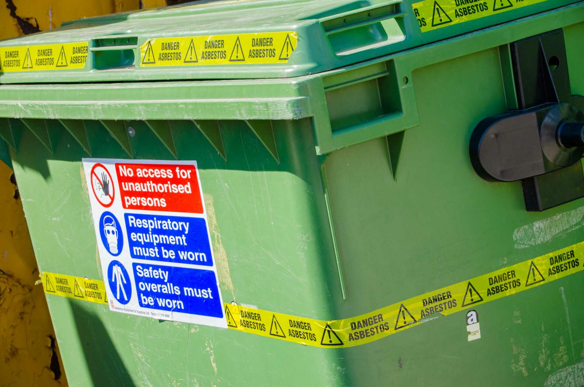 Asbestos waste disposal bin