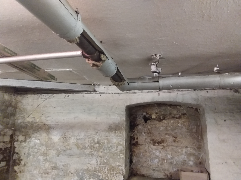 Insulation around pipe work in basement